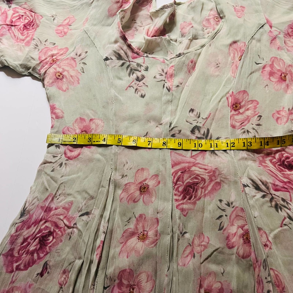 Unbranded Floral Print Double Lined Short Sleeve Fit And Flare Dress Size M M - Picture 6 of 8